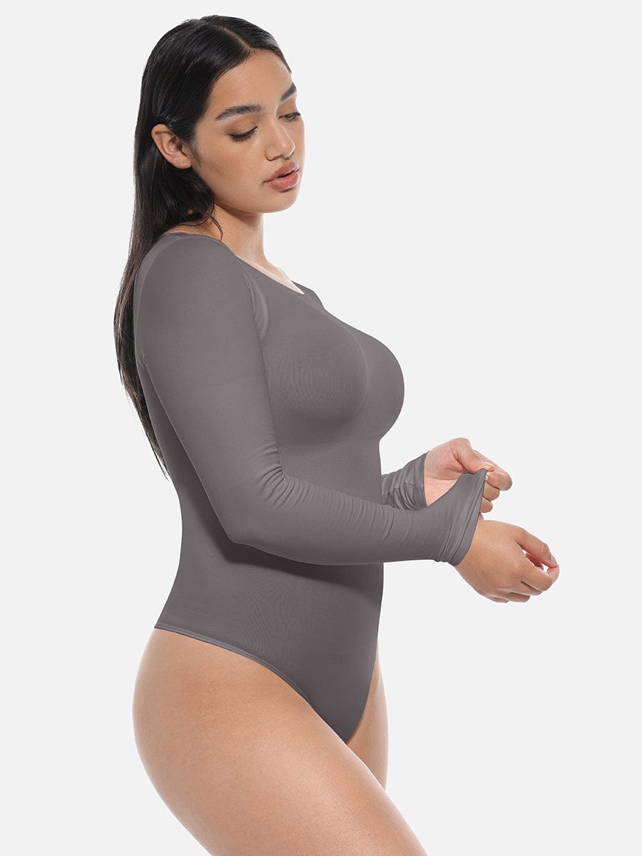 Seamless Bodysuit Long Sleeve Slim Corset Shapewear Bodysuit