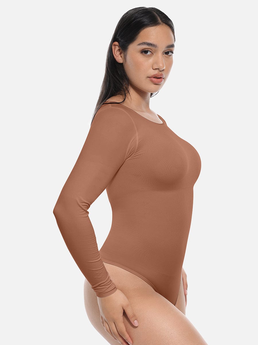 Seamless Bodysuit Long Sleeve Slim Corset Shapewear Bodysuit