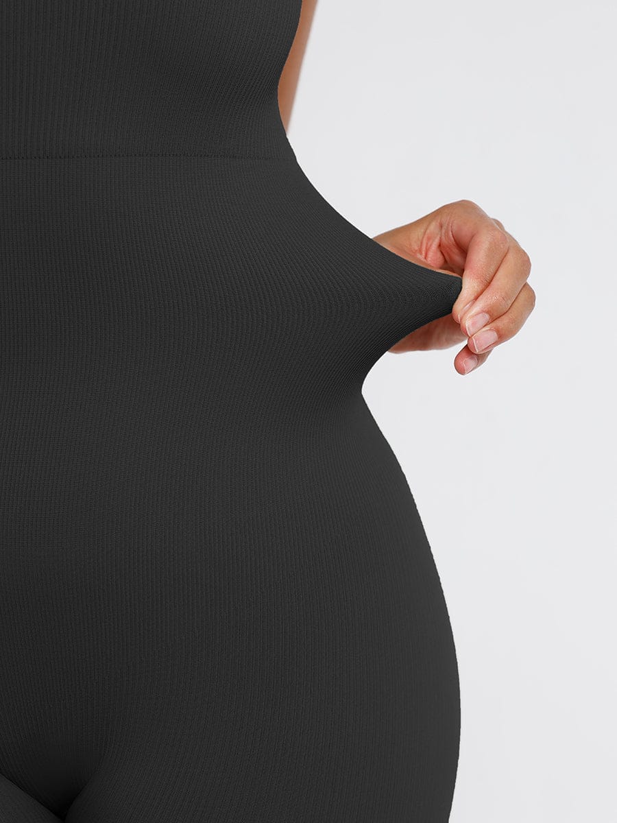 High Stretchy Seamless Sling Tummy Control Jumpsuit Removable cup pads
