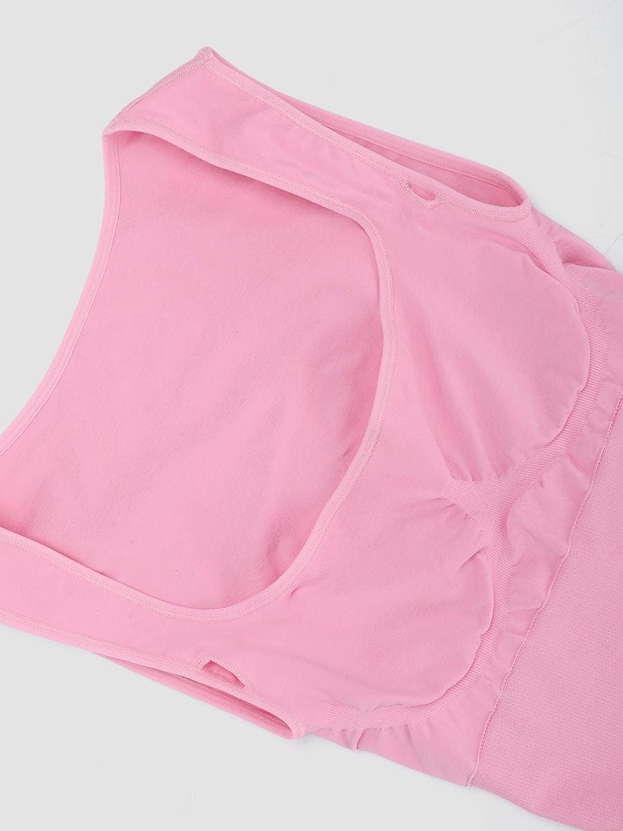 🌿 Eco-friendly Seamless Square Neck Waist and Belly Shaping Jumpsuit