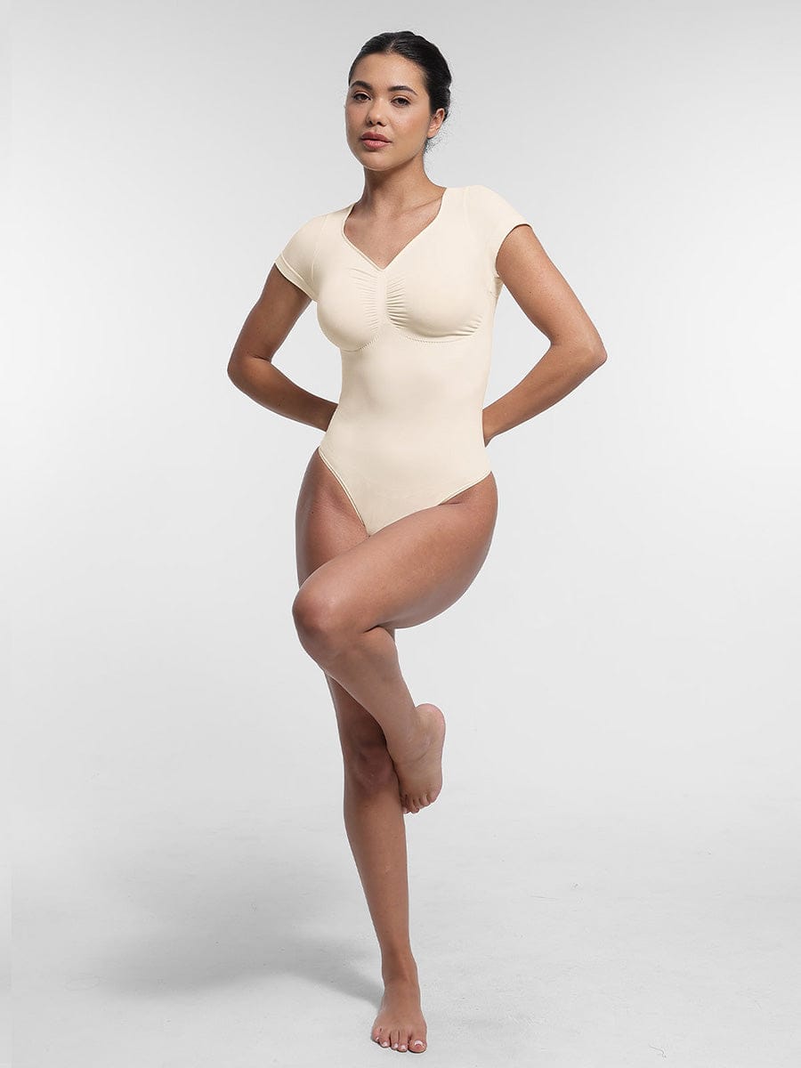 Bust Support Waist & Abdomen Shaping Thong Bodysuit
