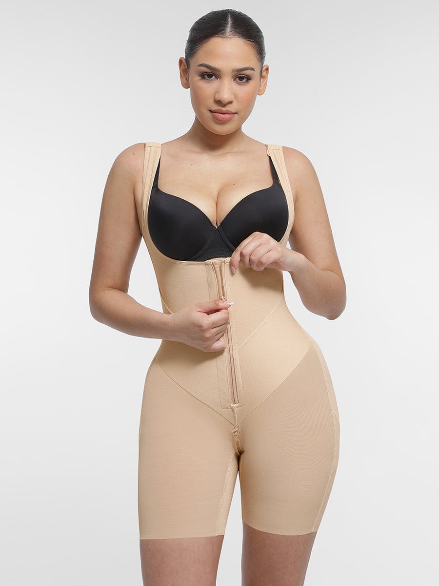 Wholesale U-Shaped Chest Support Waist Control Peach Butt Post Surgery Full Body Shapewear.
