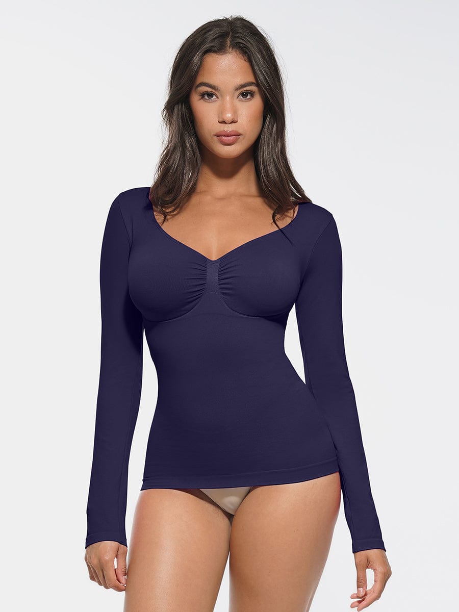 Wholesale Seamless Diamond Neck Bust Support Waist and Tummy Control Shaping Top.