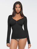 Wholesale Seamless Diamond Neck Bust Support Waist and Tummy Control Shaping Top.