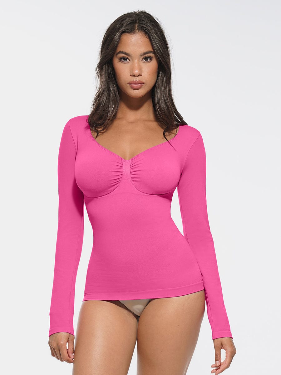 Wholesale Seamless Diamond Neck Bust Support Waist and Tummy Control Shaping Top.