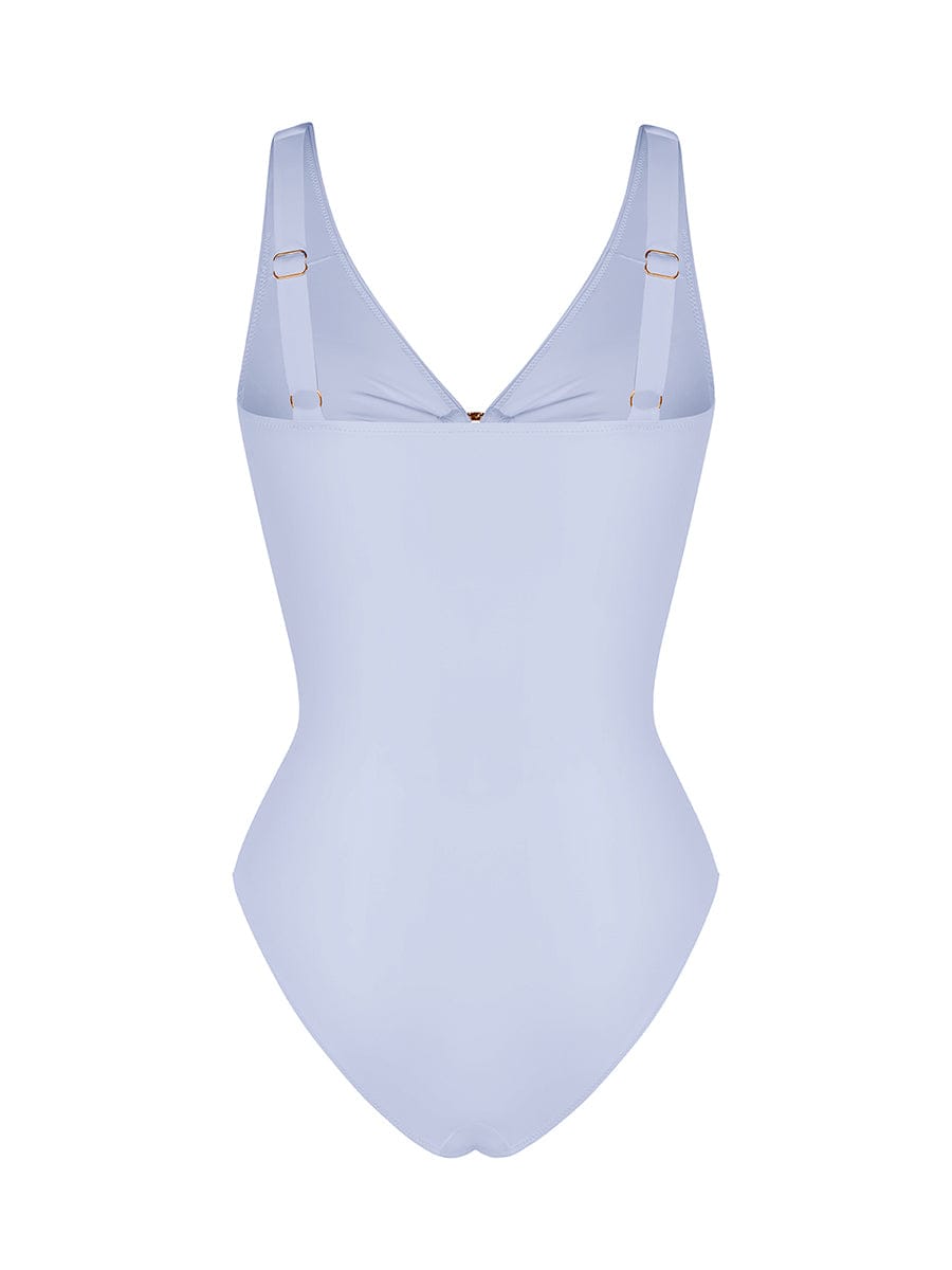 Waist Shaping Mesh Eco Lining Ruched Brief One Piece Swimsuit with Pads