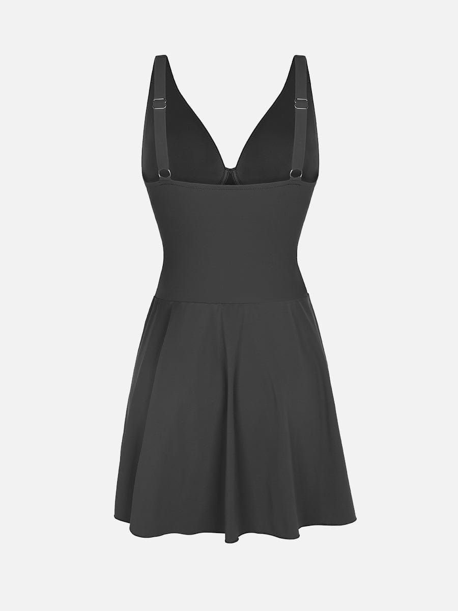 Wholesale Deep V Ruched Shaping Mesh One Piece Swimsuit with Removable Pads.