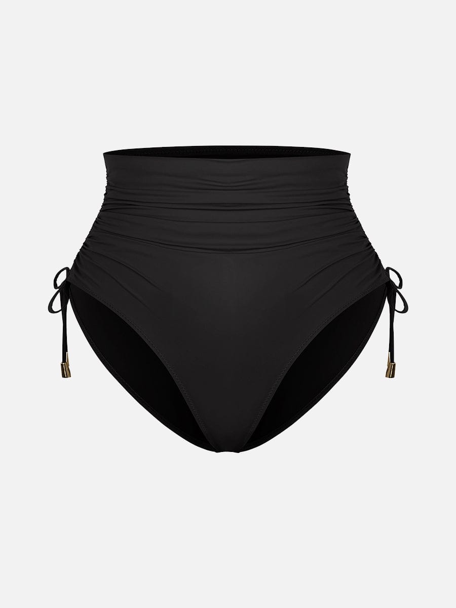Wholesale Deep V Metal Ring Drawstring Tummy Control Swimsuit with Removable Pads.