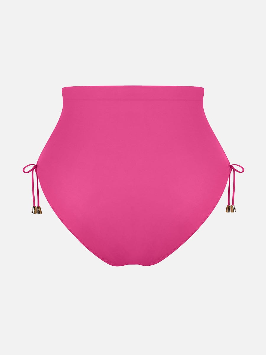 Deep V Metal Ring Drawstring Tummy Control Swimsuit with Removable Pads