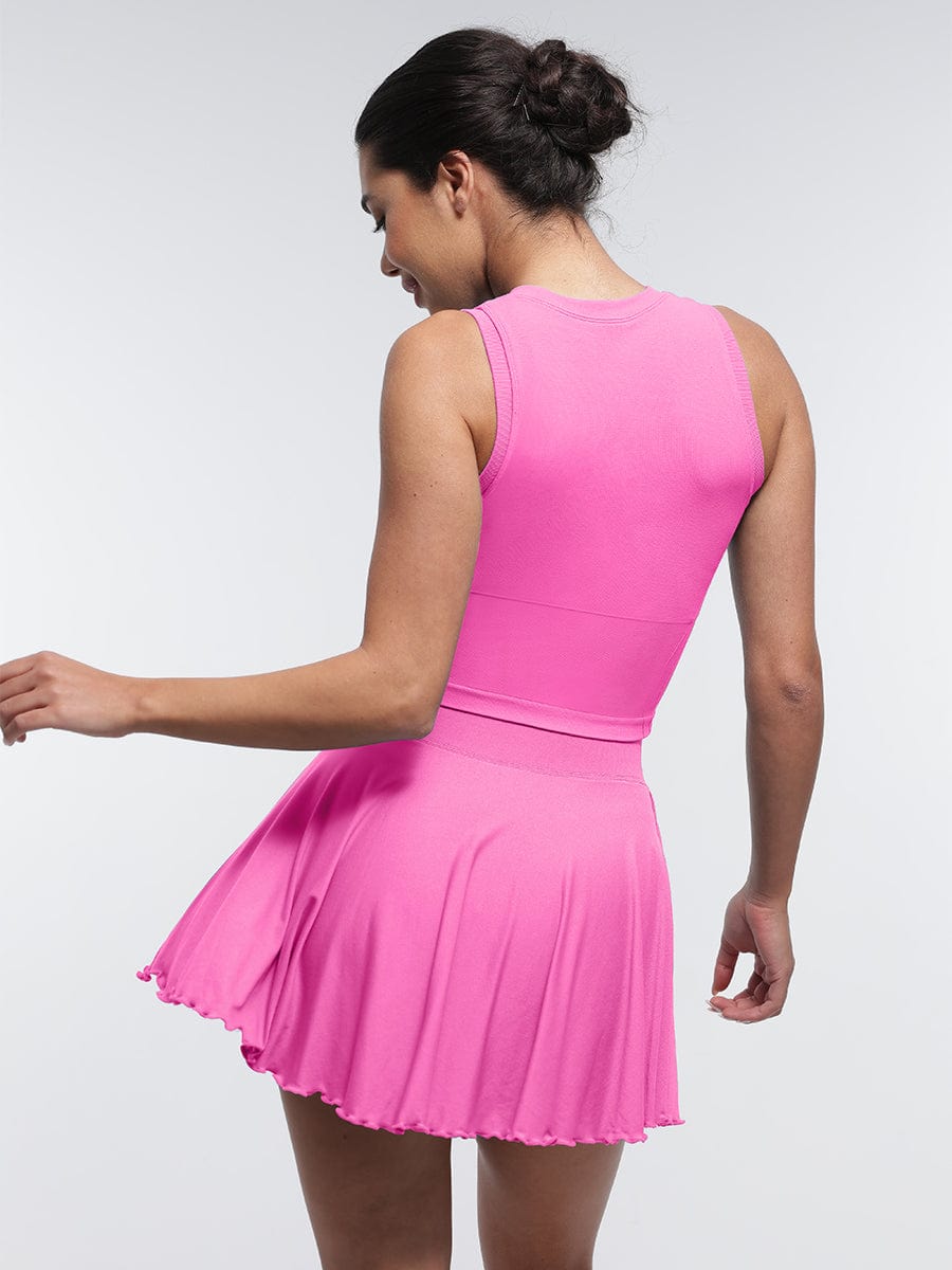 Wholesale Supportive Seamless Sports Top with Built-in Bra & Removable Cups.