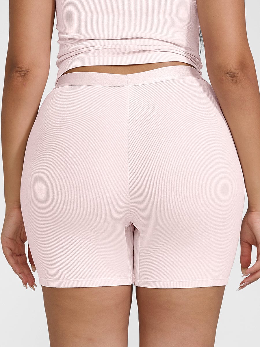 Wholesale Rayon Ribbed Fitted Boxer Mid Waist Breathable Shorts.