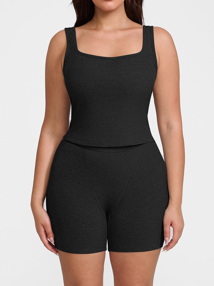 Wholesale Rayon Ribbed Wide Strap Scoop Neck Tank Top Breathable.