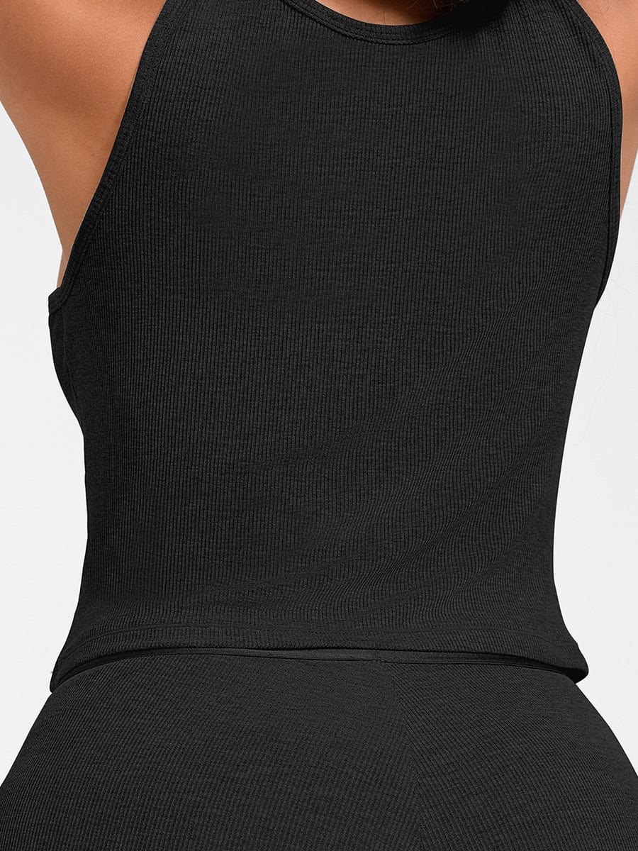 Wholesale Rayon Ribbed Wide Strap Scoop Neck Tank Top Breathable.