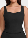 Wholesale Rayon Ribbed Wide Strap Scoop Neck Tank Top Breathable.