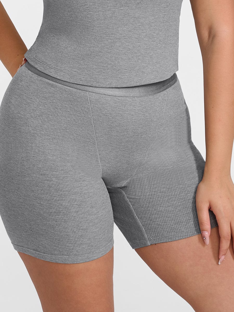 Wholesale Rayon Ribbed Fitted Boxer Mid Waist Breathable Shorts.