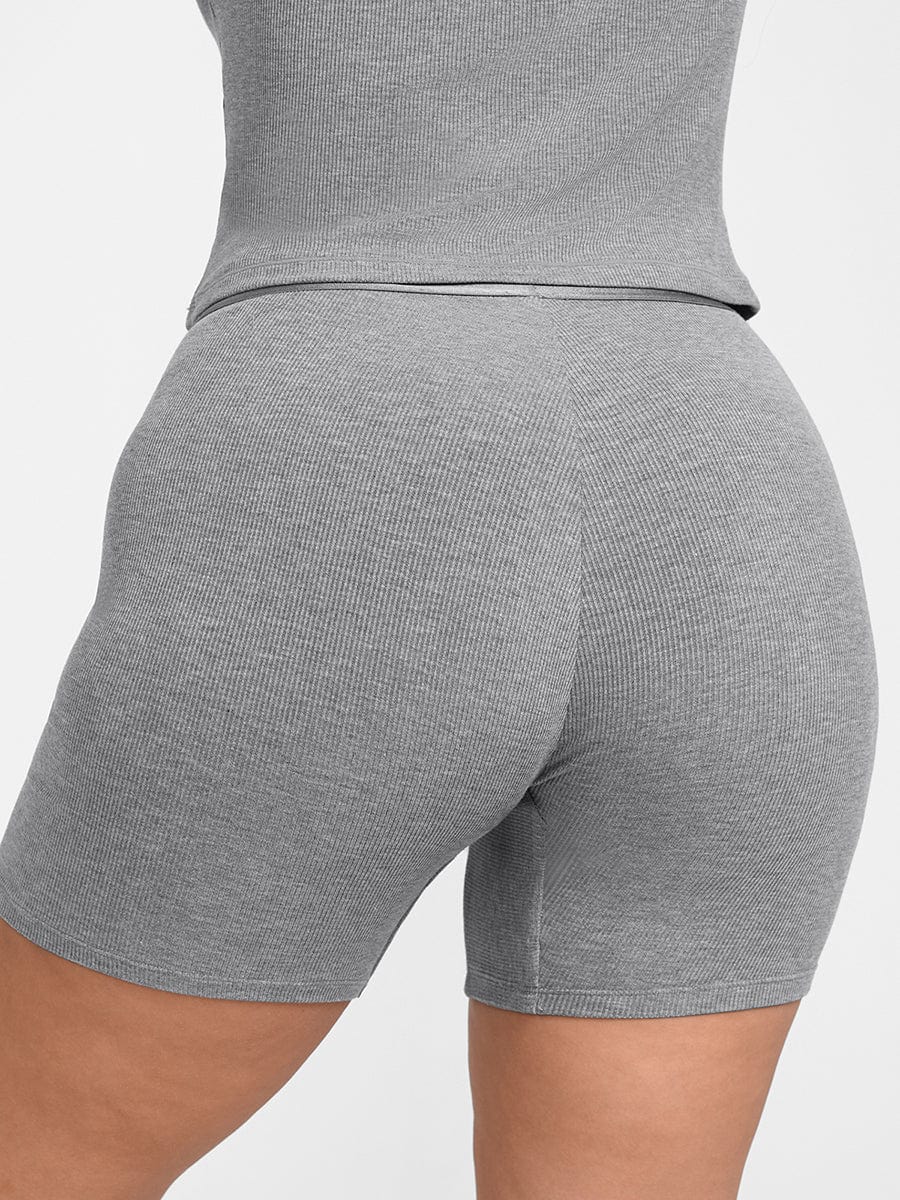 Wholesale Rayon Ribbed Fitted Boxer Mid Waist Breathable Shorts.