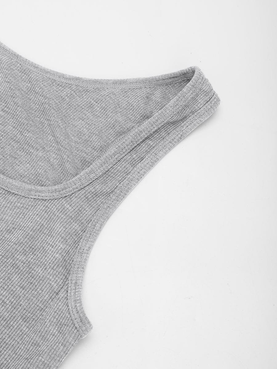Wholesale Rayon Ribbed Wide Strap Scoop Neck Tank Top Breathable.