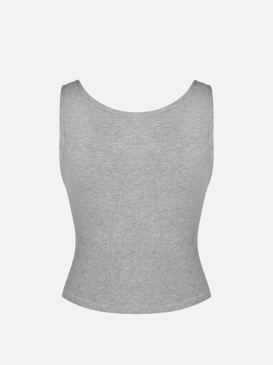 Wholesale Rayon Ribbed Wide Strap Scoop Neck Tank Top Breathable.