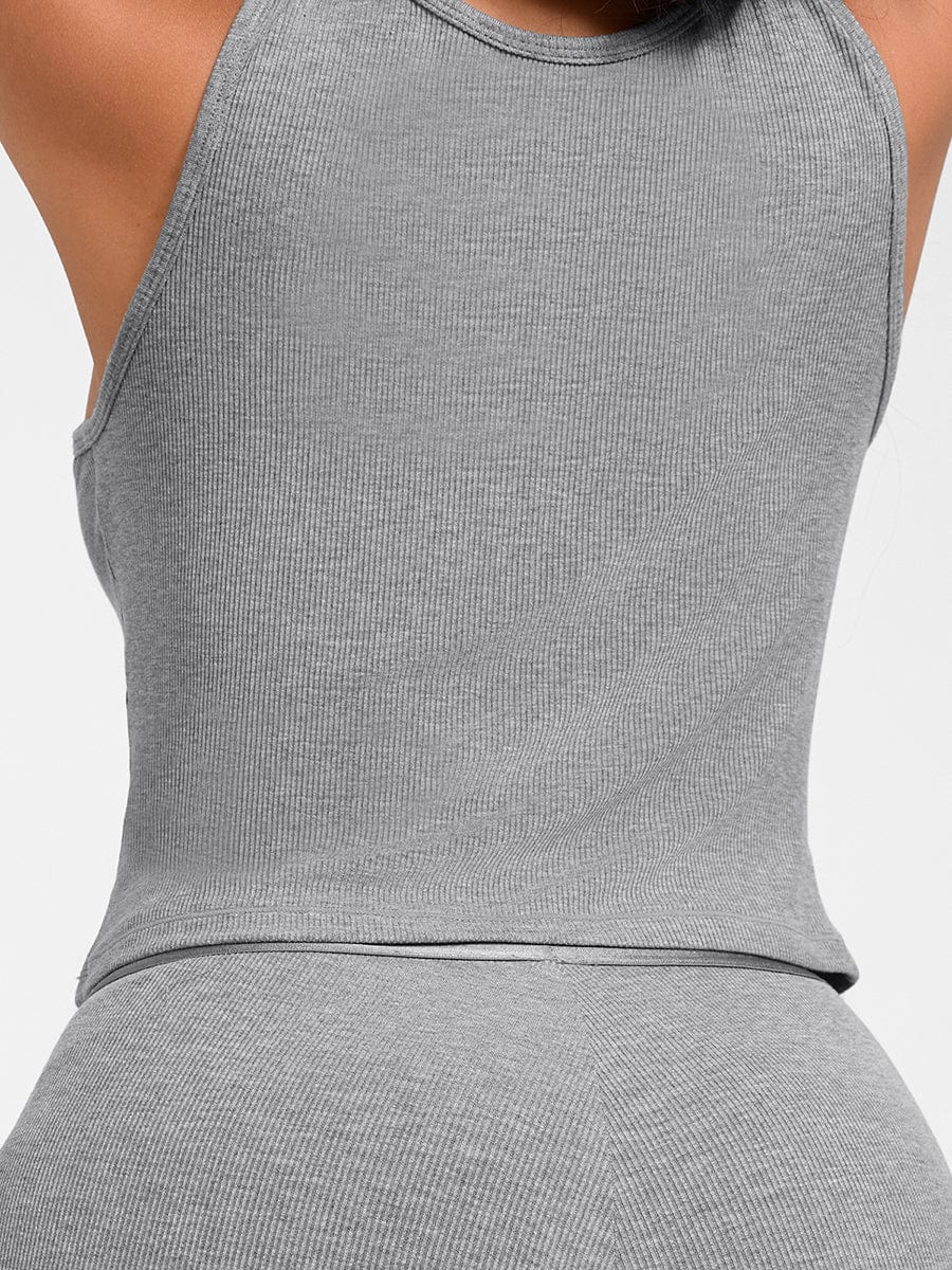 Wholesale Rayon Ribbed Wide Strap Scoop Neck Tank Top Breathable.