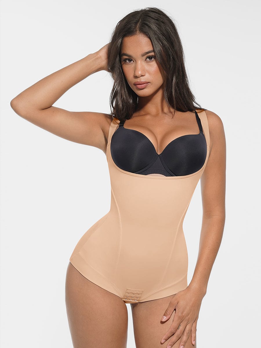 Wholesale High-Elastic Bust Support Antibacterial Crotch Shaping Bodysuit.