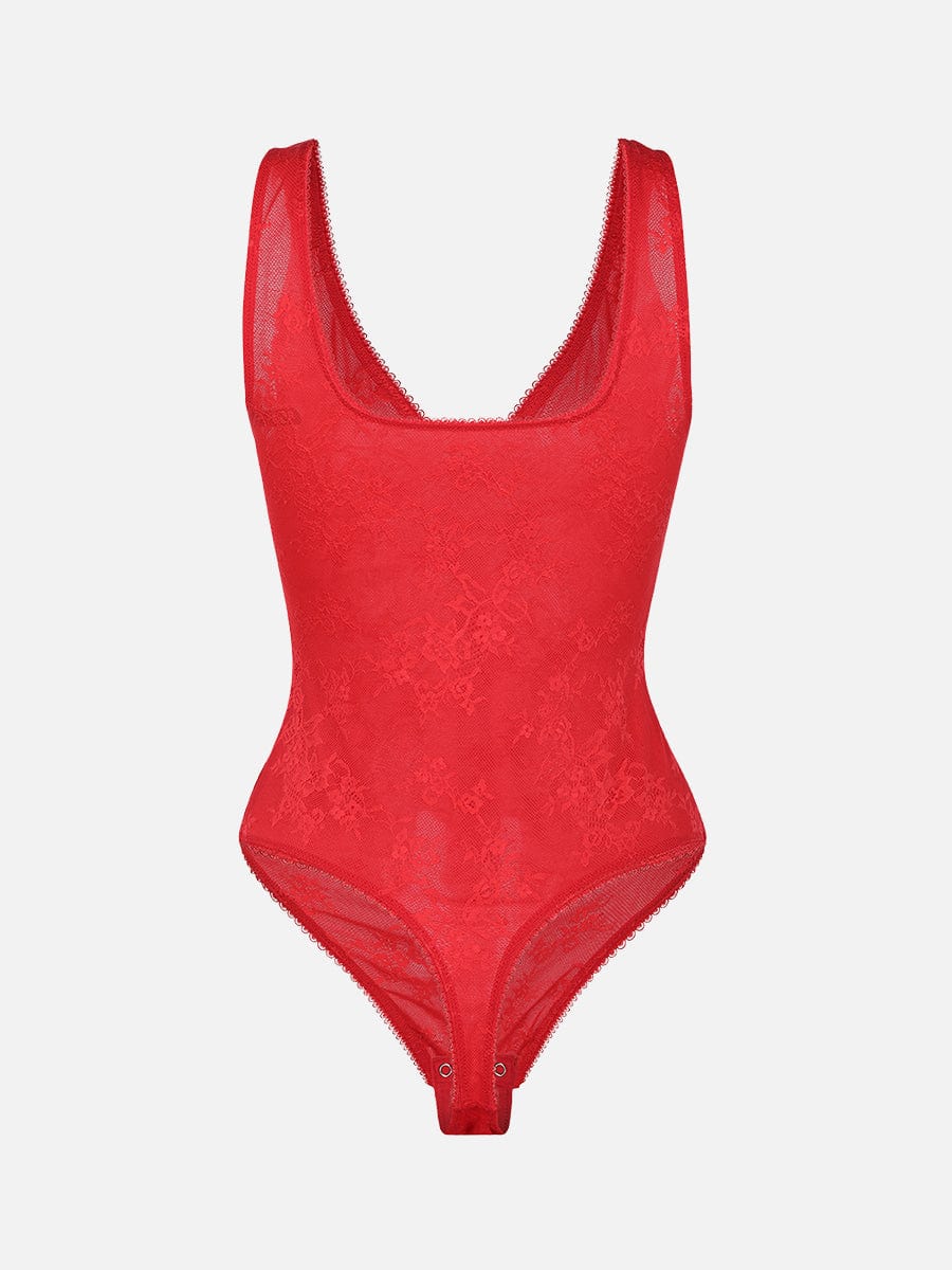 Wholesale Seamless Sexy Deep V-Neck Lace Shaping Thong Bodysuit.