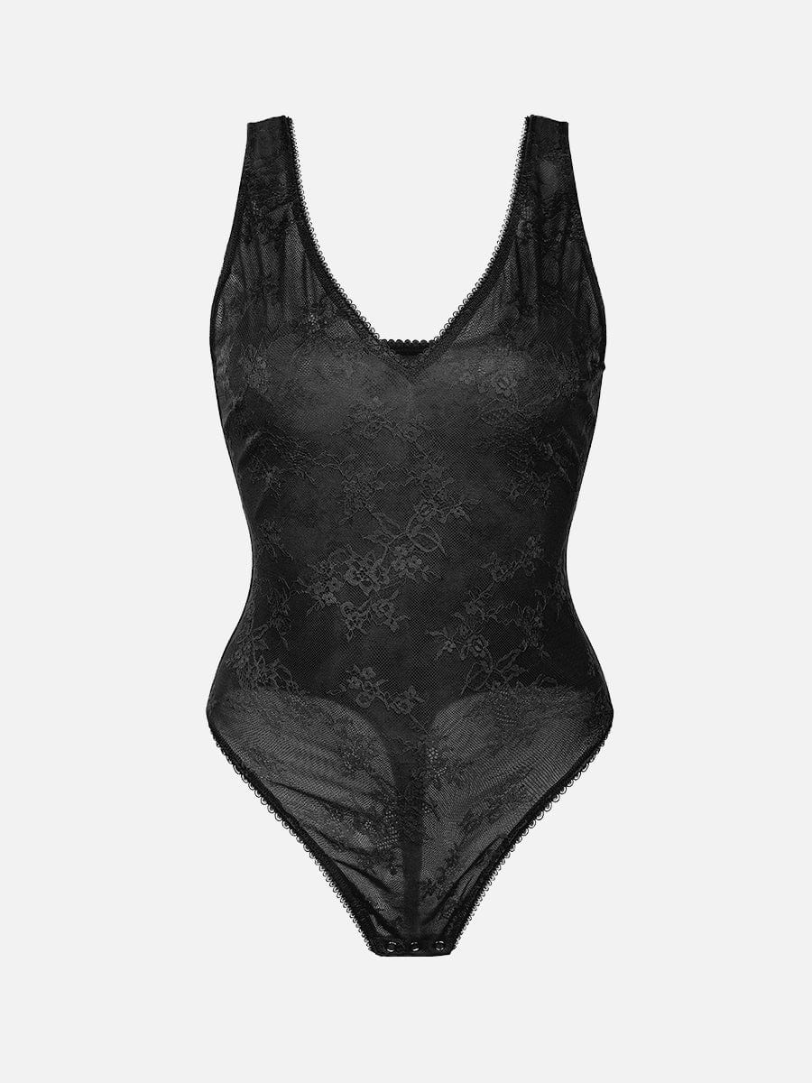 Wholesale Seamless Sexy Deep V-Neck Lace Shaping Thong Bodysuit.