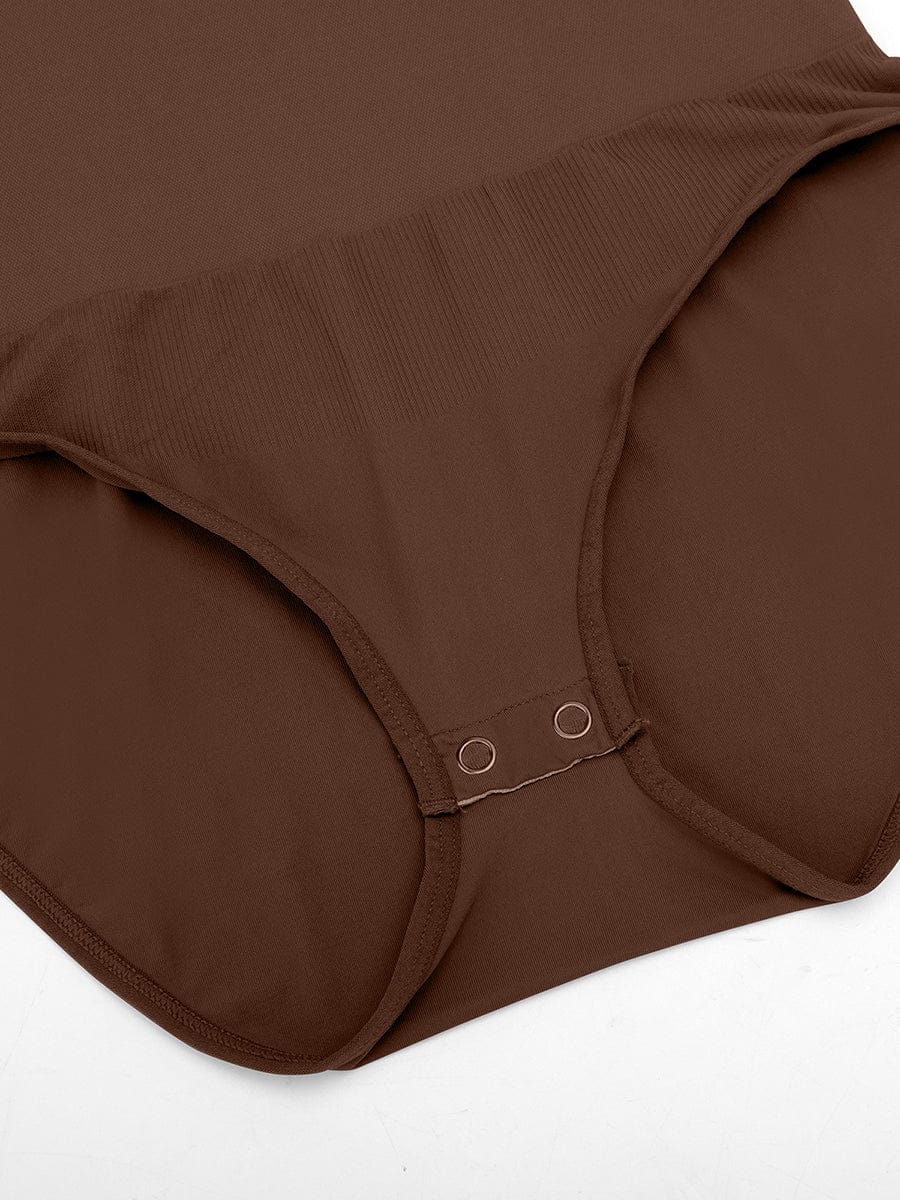 Wholesale Seamless Crew Neck Long Sleeve Tummy Control Snap Crotch Briefs Bodysuit.