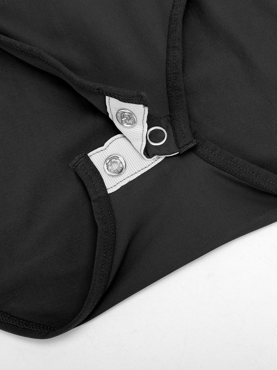 Wholesale Seamless Crew Neck Long Sleeve Tummy Control Snap Crotch Briefs Bodysuit.