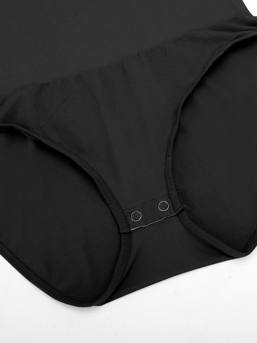 Wholesale Seamless Crew Neck Long Sleeve Tummy Control Snap Crotch Briefs Bodysuit.
