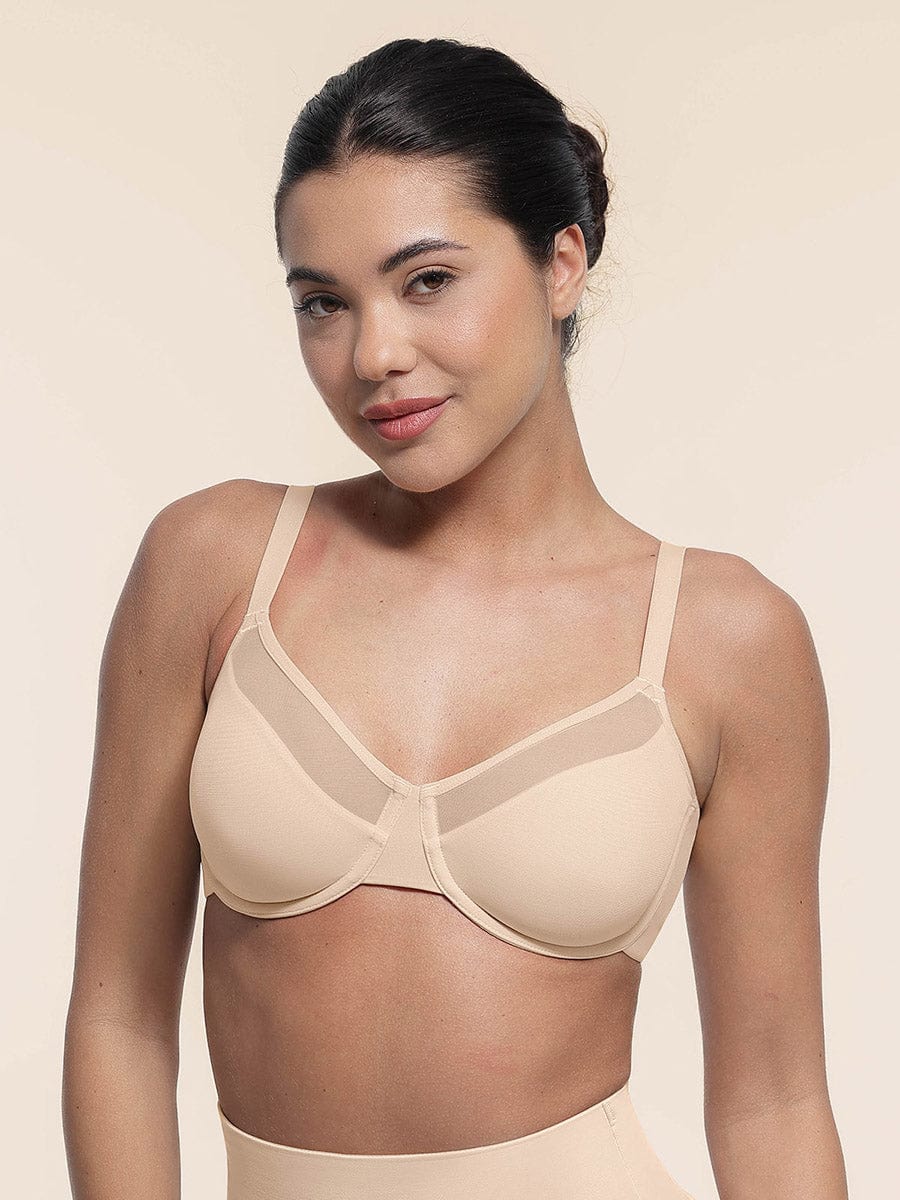 Wholesale Sexy Mesh Full Coverage Unlined Underwire Bra with Adjustable Straps.