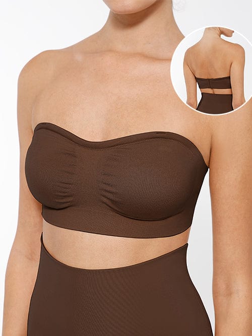 Wholesale Seamless Strapless Wireless Breast Support Bra with Removable Cup Pad.