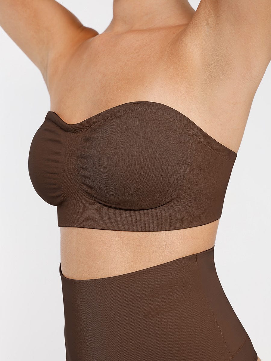 Wholesale Seamless Strapless Wireless Breast Support Bra with Removable Cup Pad.