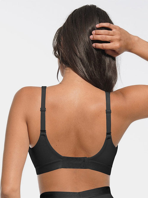 Wholesale Deep V Neck Rib Modal All Day Wear Bralette with Removable Pads.