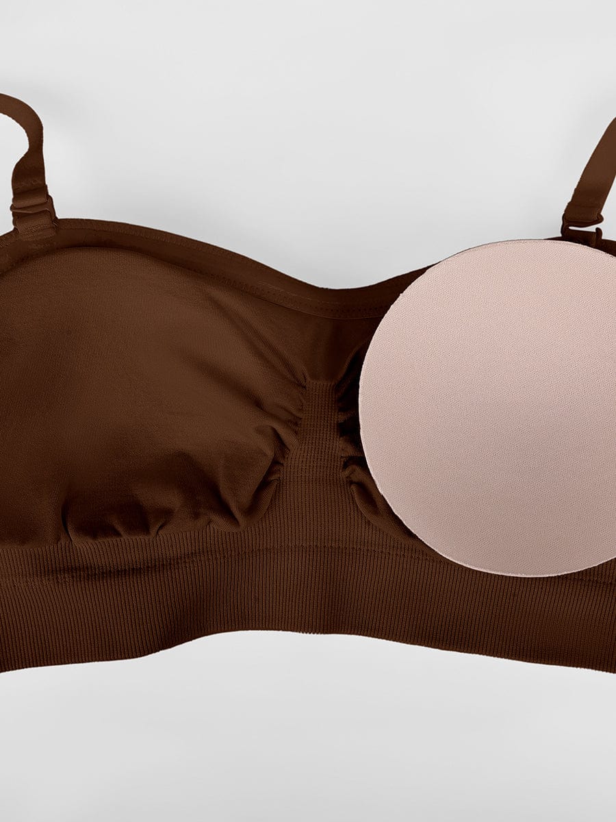 Wholesale Seamless Strapless Wireless Breast Support Bra with Removable Cup Pad.