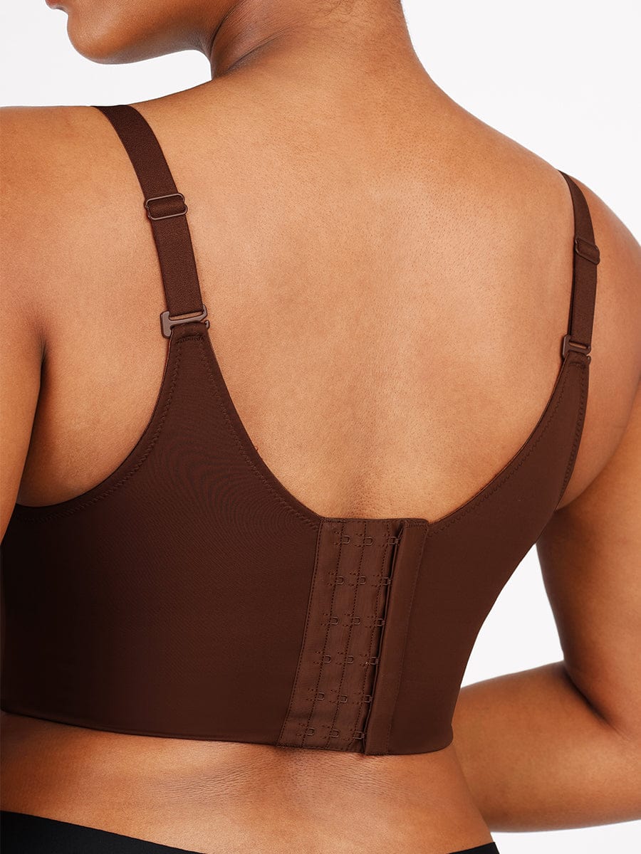 Wholesale Brown Underwire Push-Up Sculpting Uplift Hide Back Fat Full Coverage Bra.