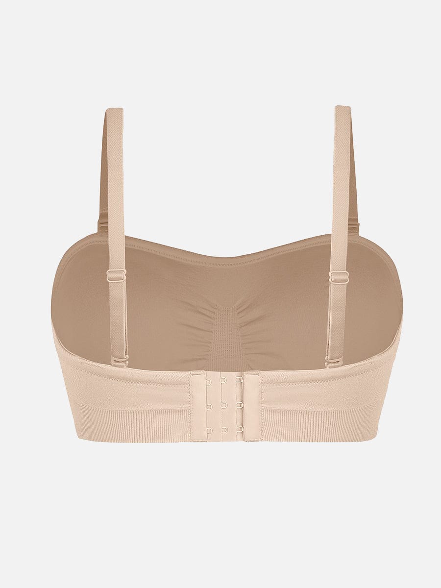 Wholesale Seamless Strapless Wireless Breast Support Bra with Removable Cup Pad.