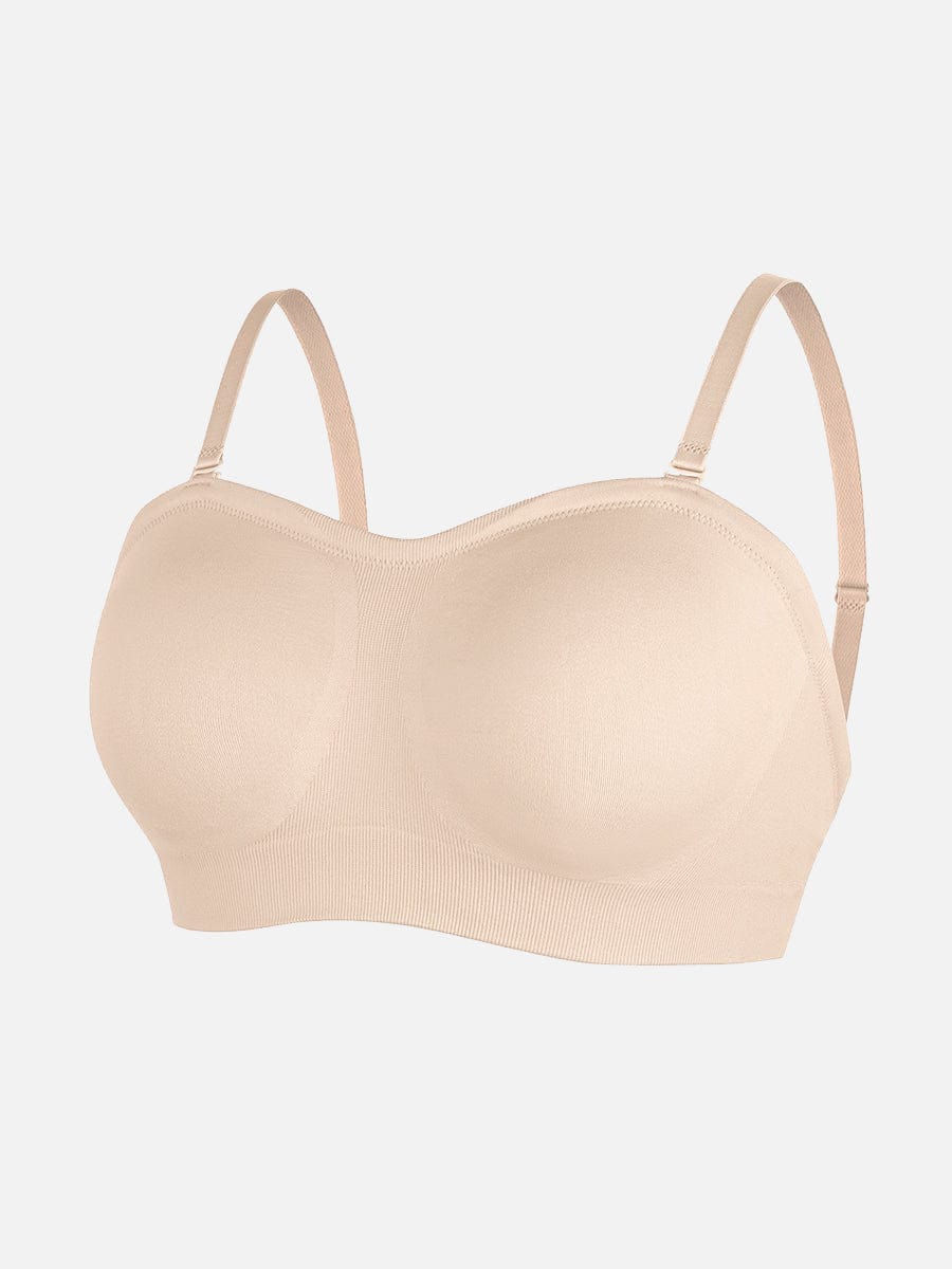 Wholesale Seamless Strapless Wireless Breast Support Bra with Removable Cup Pad.