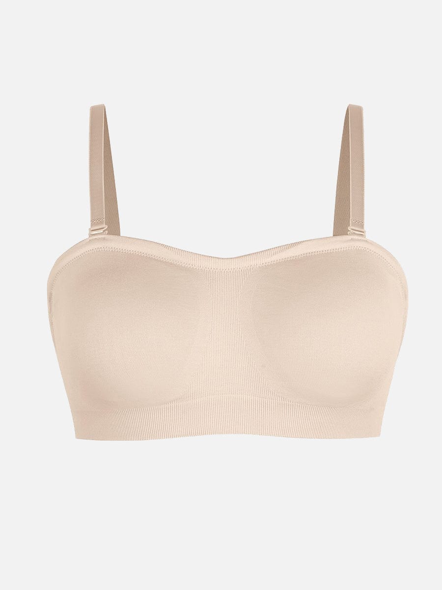 Wholesale Seamless Strapless Wireless Breast Support Bra with Removable Cup Pad.