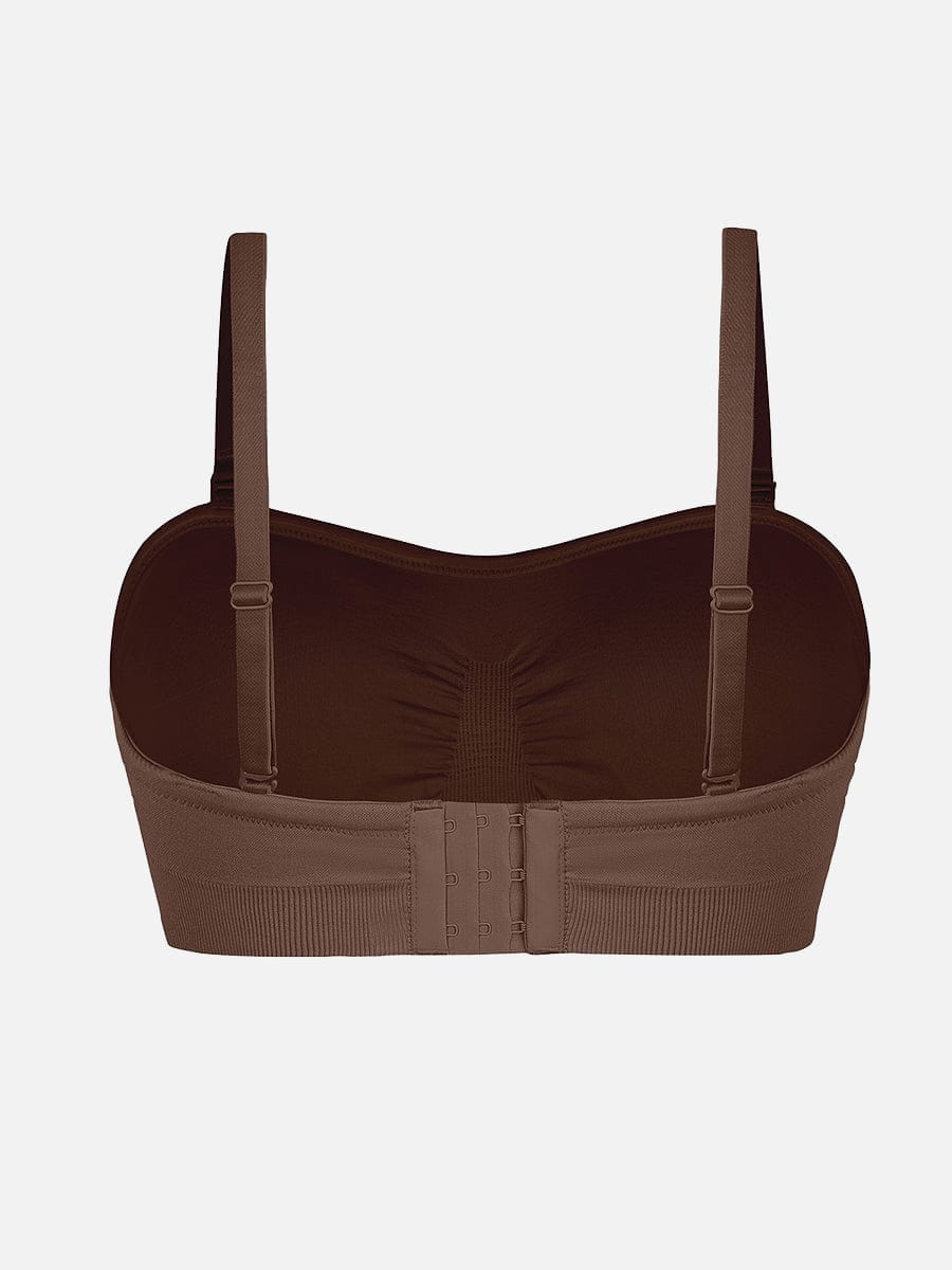 Wholesale Seamless Strapless Wireless Breast Support Bra with Removable Cup Pad.
