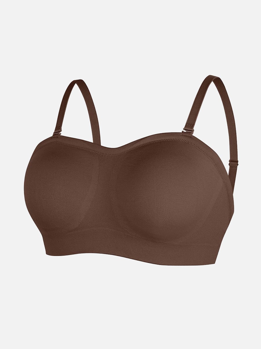 Wholesale Seamless Strapless Wireless Breast Support Bra with Removable Cup Pad.