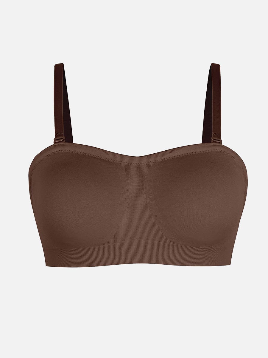 Wholesale Seamless Strapless Wireless Breast Support Bra with Removable Cup Pad.