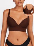Wholesale Brown Underwire Push-Up Sculpting Uplift Hide Back Fat Full Coverage Bra.