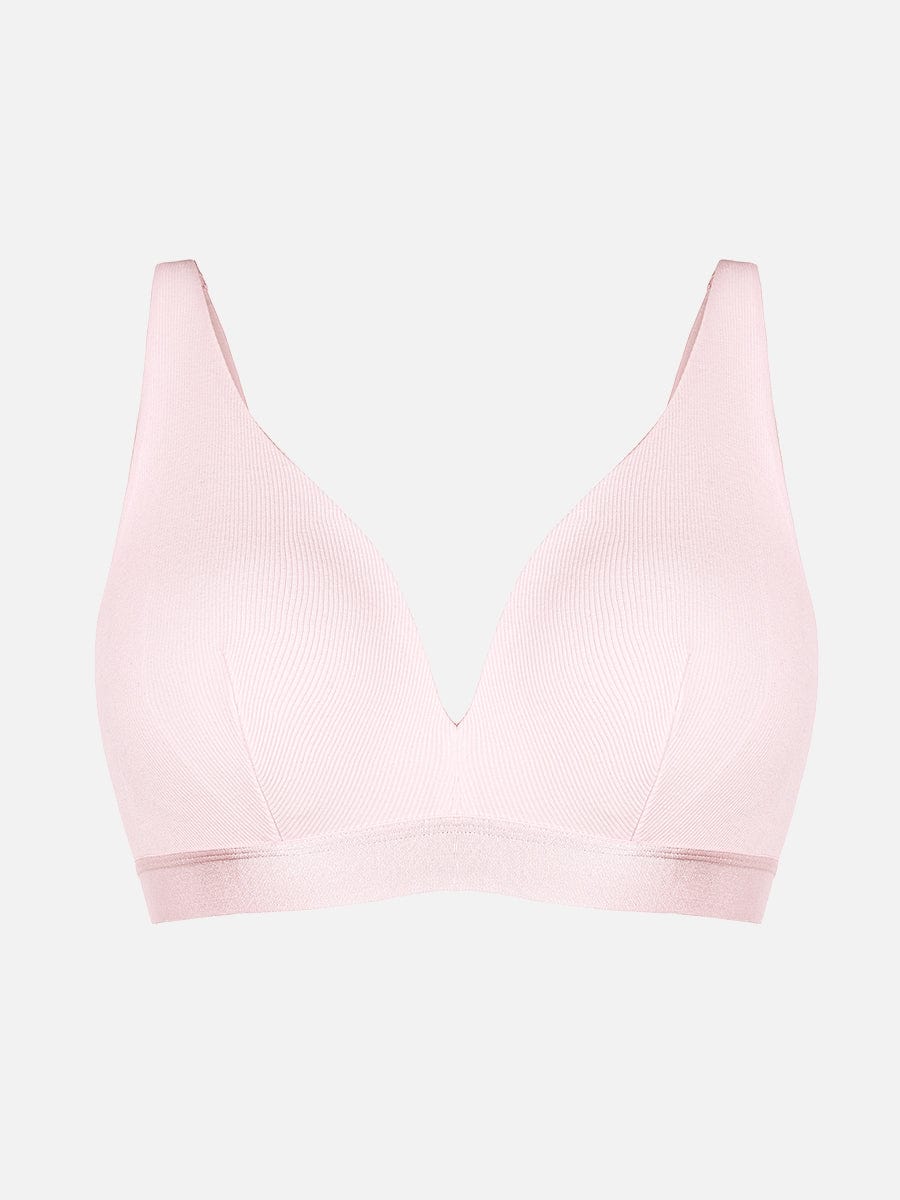Wholesale Deep V Neck Rib Modal All Day Wear Bralette with Removable Pads.