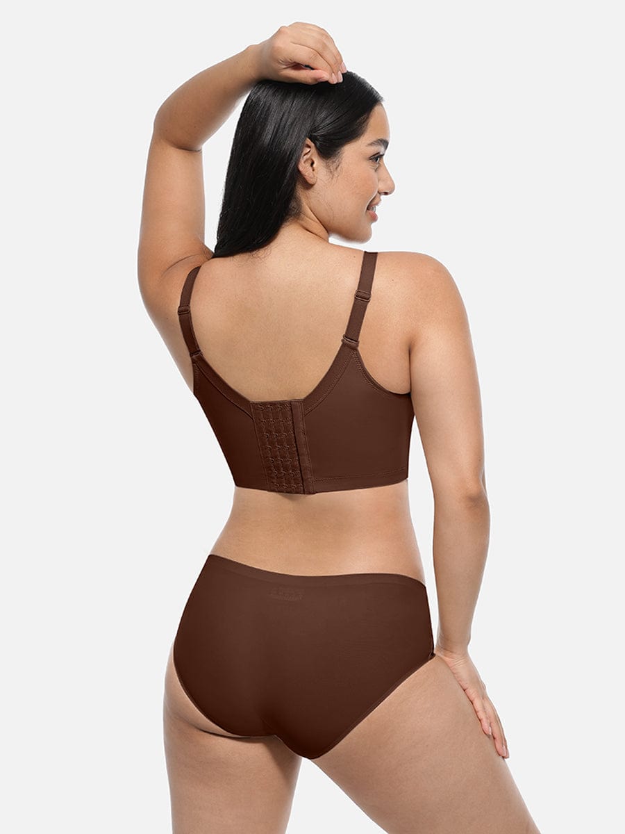 Wholesale Brown Underwire Push-Up Sculpting Uplift Hide Back Fat Full Coverage Bra.