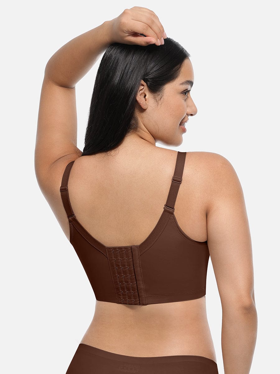 Wholesale Brown Underwire Push-Up Sculpting Uplift Hide Back Fat Full Coverage Bra.