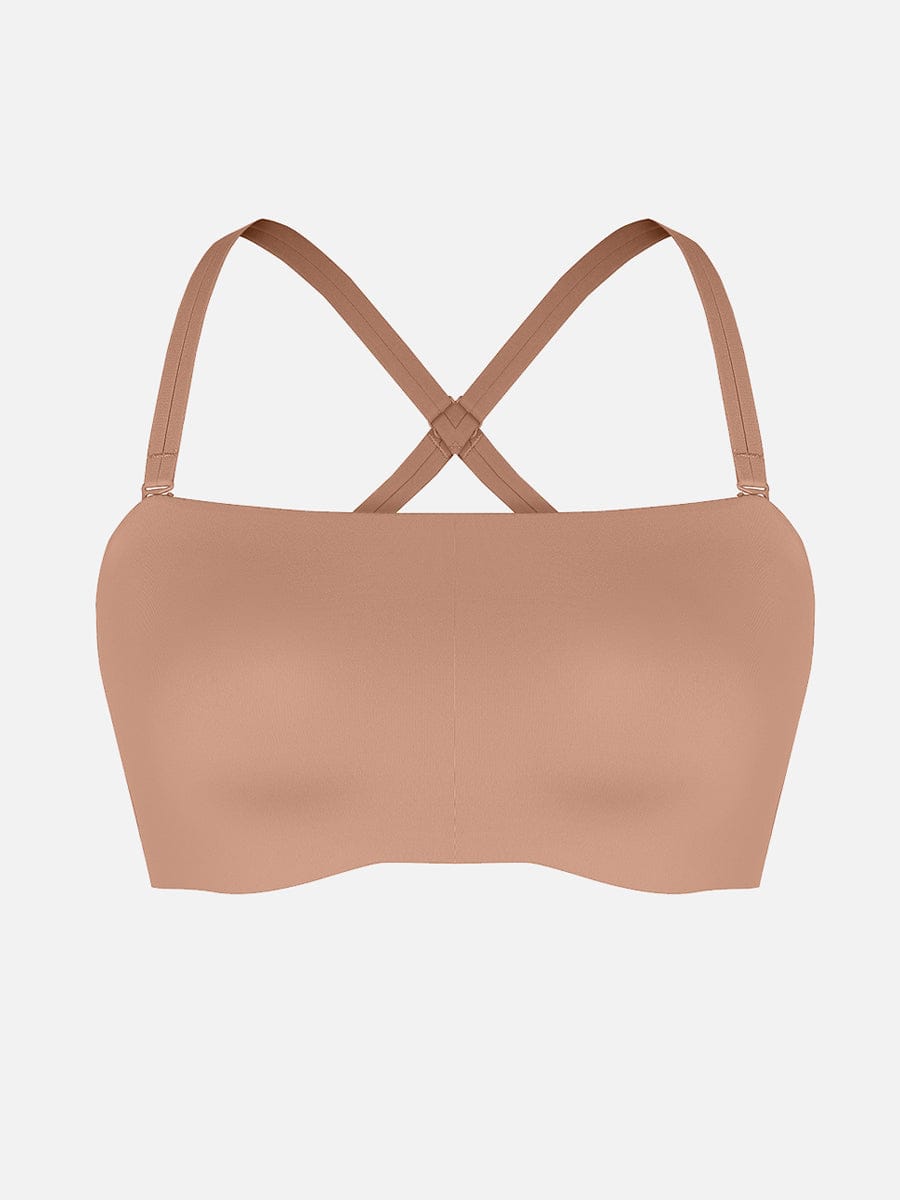 Strapless Anti Slip Bandeau Bra Fixed Molded Cups FeelSoft Fabric Nipple Coverage.