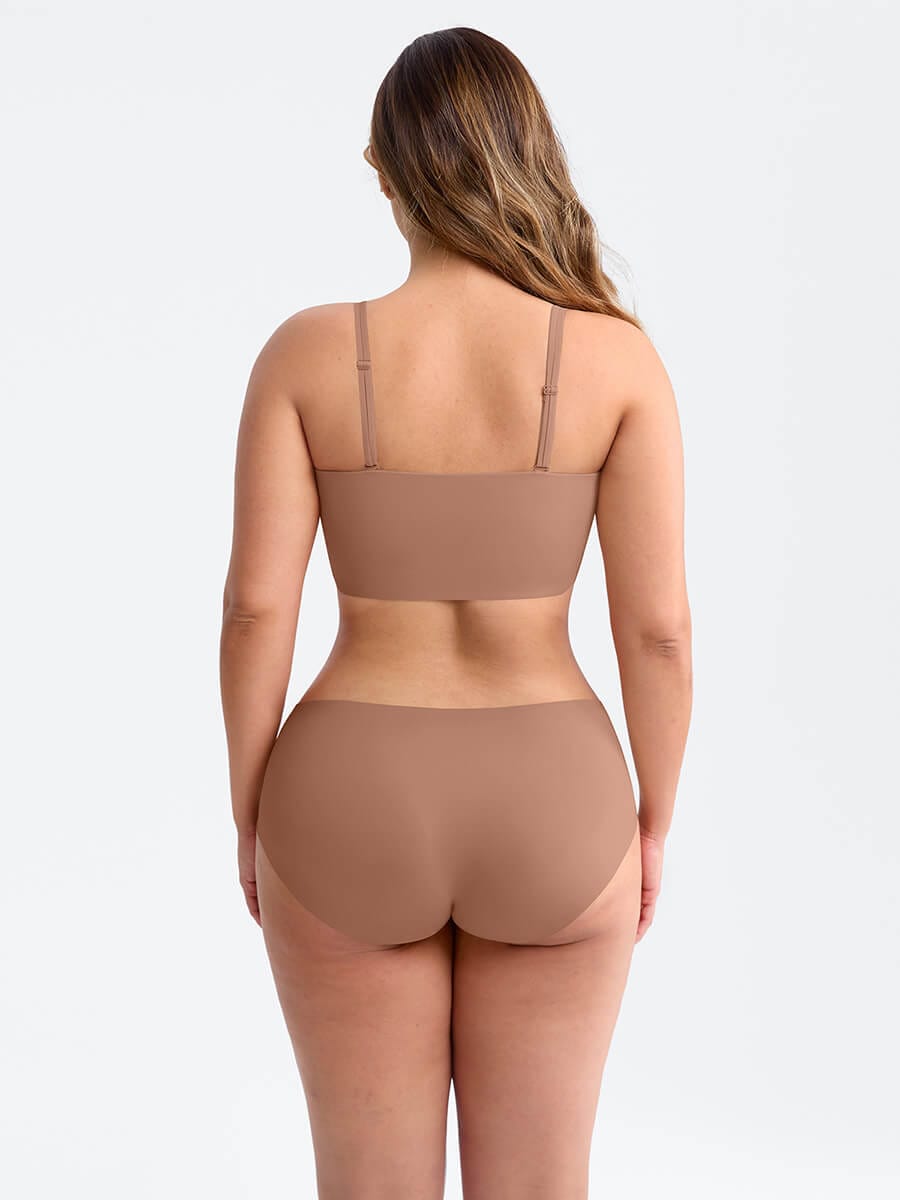 Strapless Anti Slip Bandeau Bra Fixed Molded Cups FeelSoft Fabric Nipple Coverage.