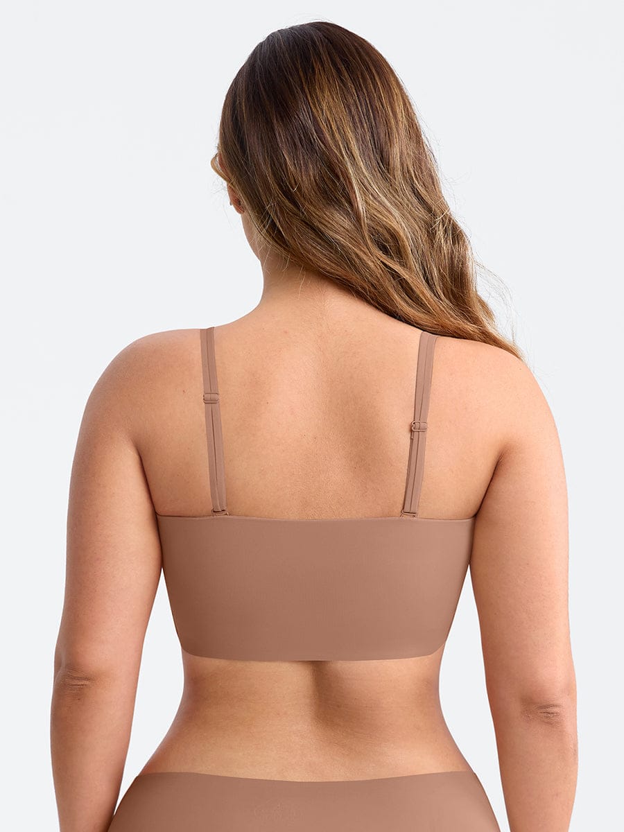 Strapless Anti Slip Bandeau Bra Fixed Molded Cups FeelSoft Fabric Nipple Coverage.