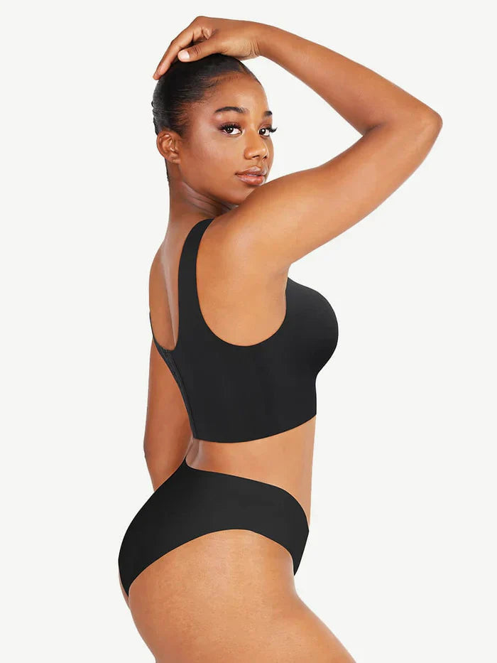 Fitted V-Neck Seamless Bra Tank Top