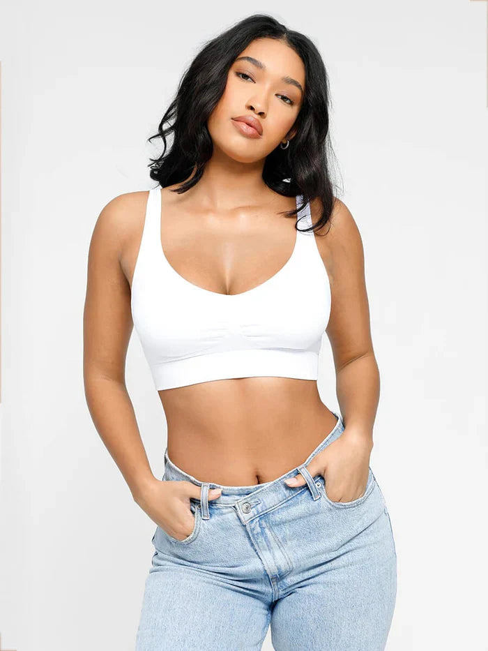 Seamless Breast Support Back Fat Reduction Inner Bra With Removable cups